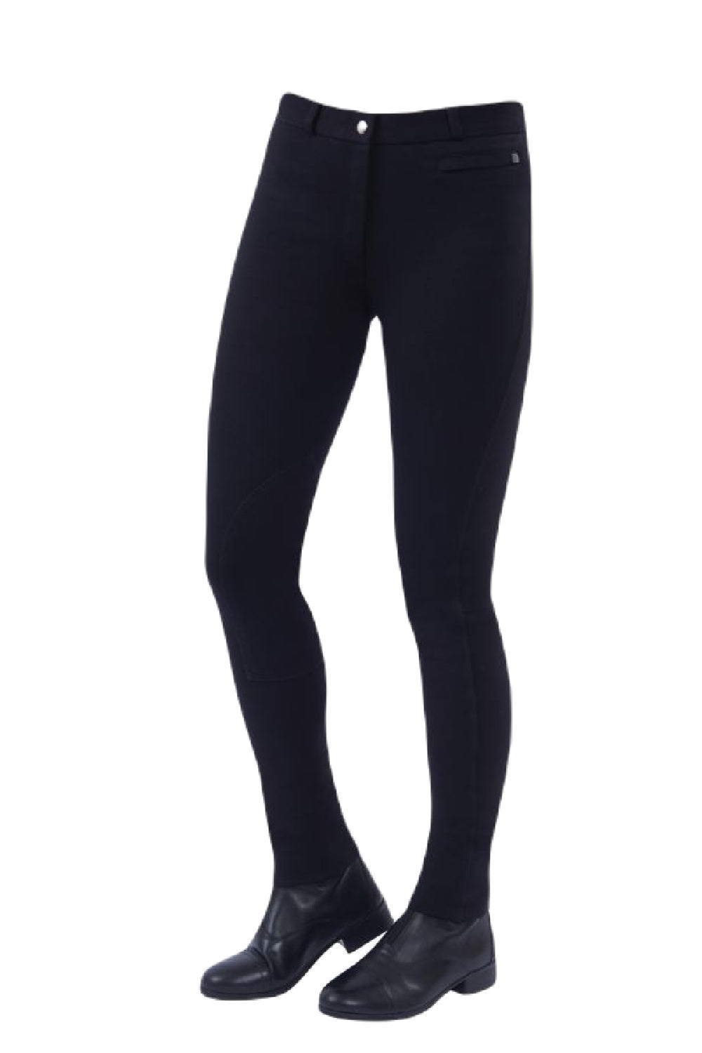 Dublin Supa-Fit Zip Up Knee Patch Jodhpurs in Black 