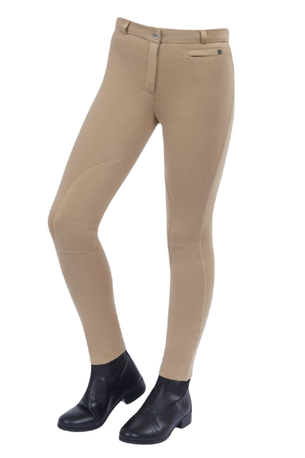 Dublin Supa-Fit Zip Up Knee Patch Jodhpurs in Beige 