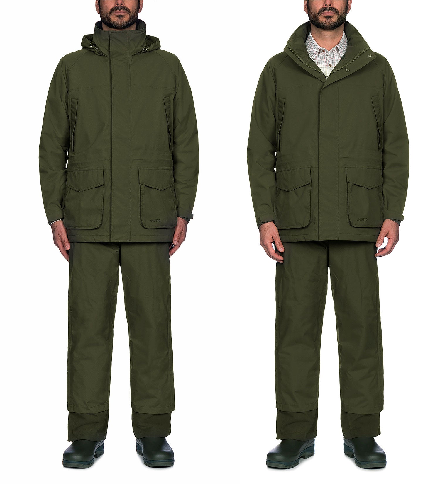 Showing Collar open and closed Musto Fenland BR2 Packaway Jacket