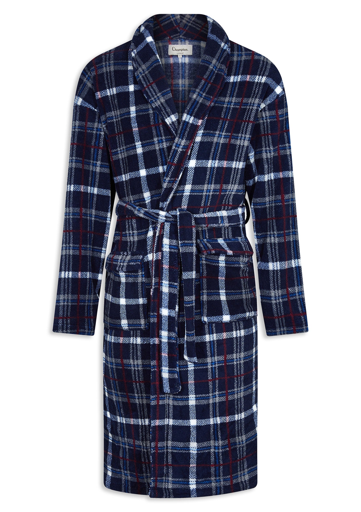 Champion Bayswater Fleece Dressing Gown | Navy Check