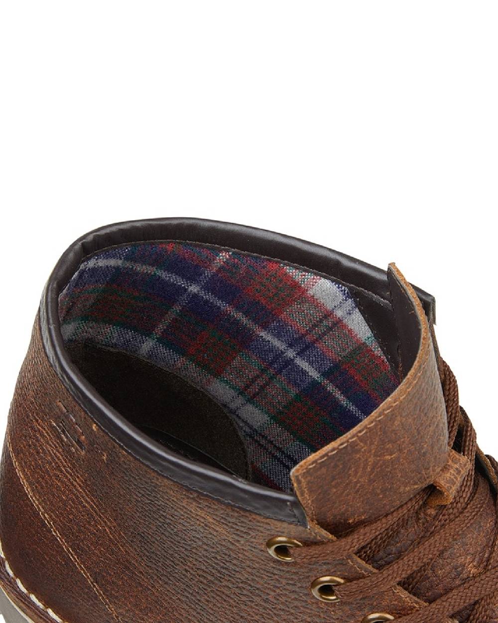 Waxy Brown coloured Grafters Heritage Monkey Boots on white background 