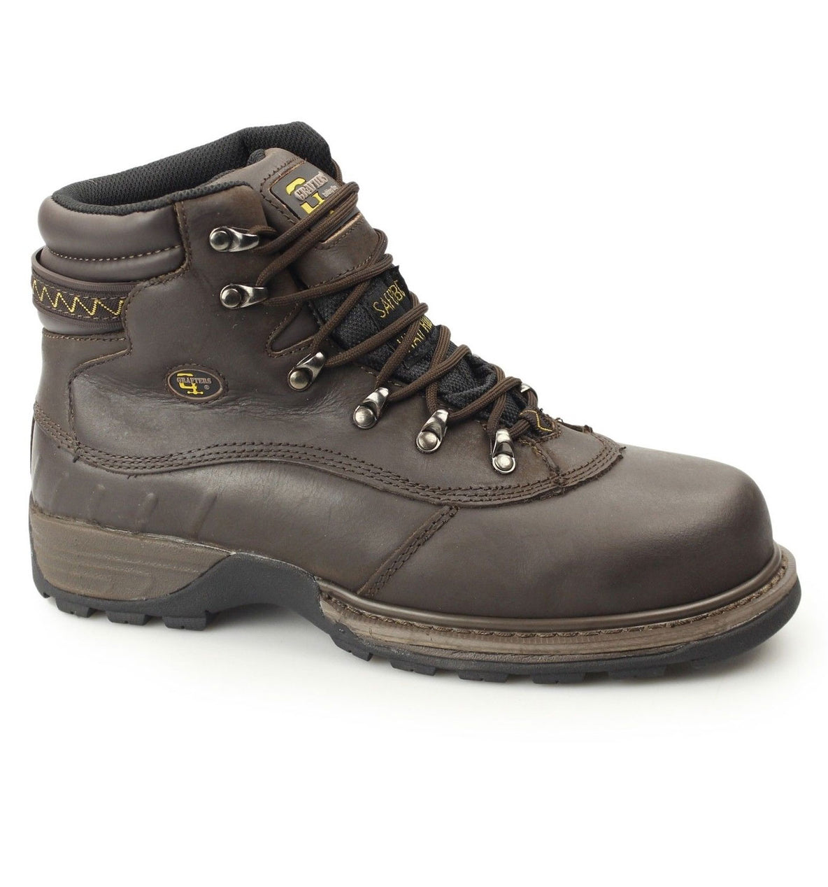 Grafters® Waterproof Safety Boot M139B Steel toe brown waxy leather