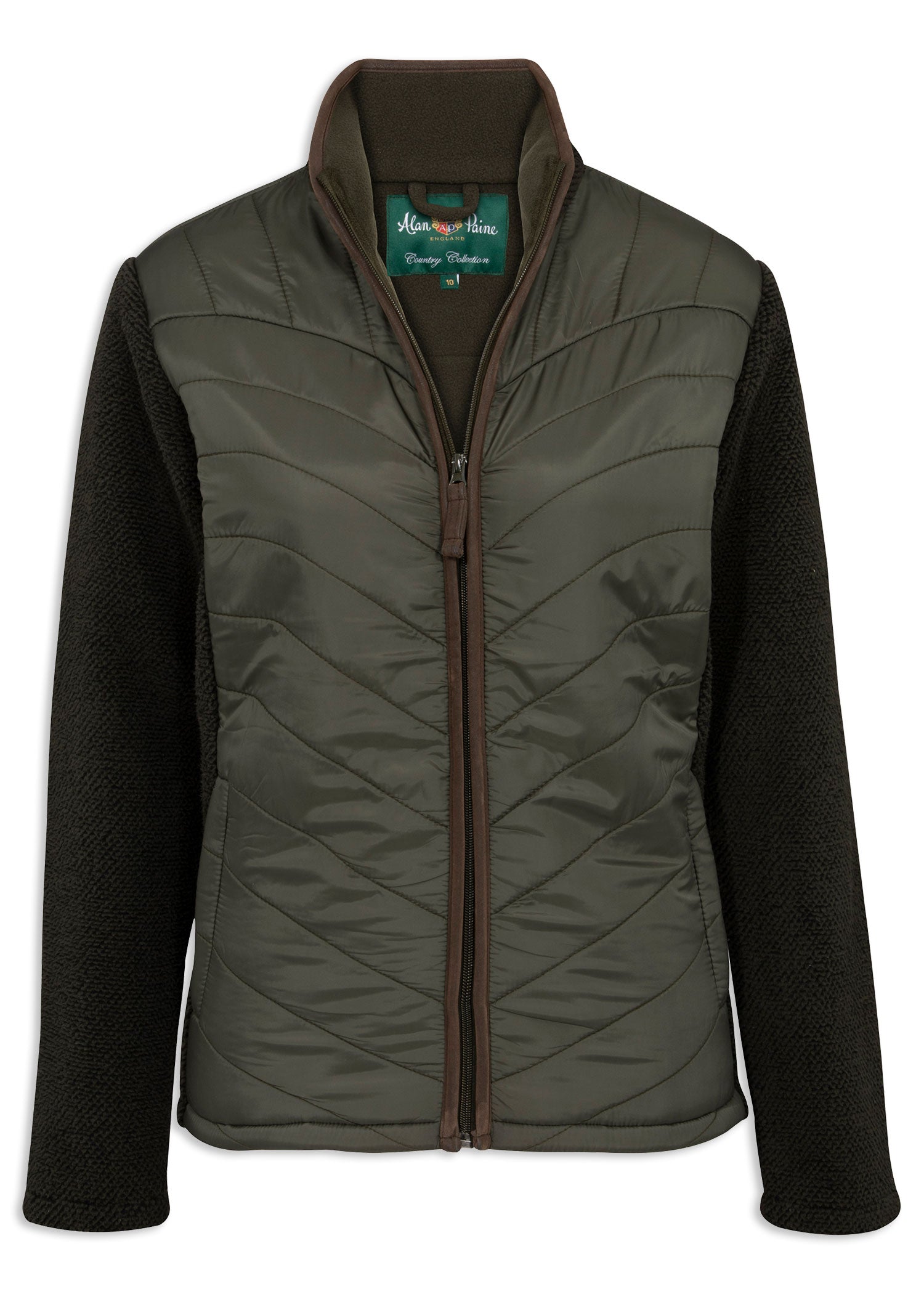 Dark Olive Alan Paine Ladies Highshore Quilted Jacket