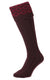 Maroon HJ Hall Cushion Foot Long Sock | Patterned Top #colour_maroon