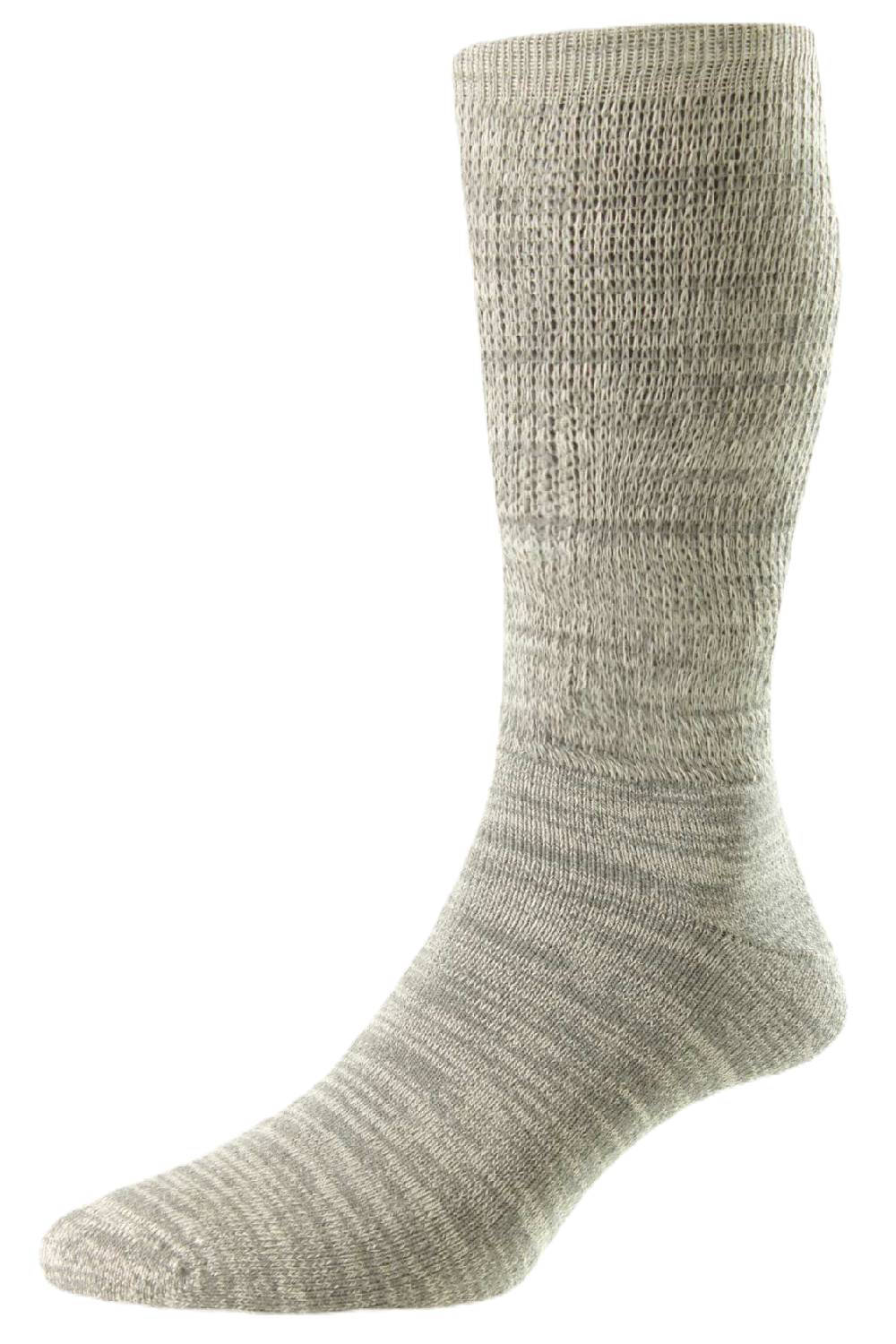HJ Hall Lightweight Diabetic Cotton Socks in Mid Grey/Silver 