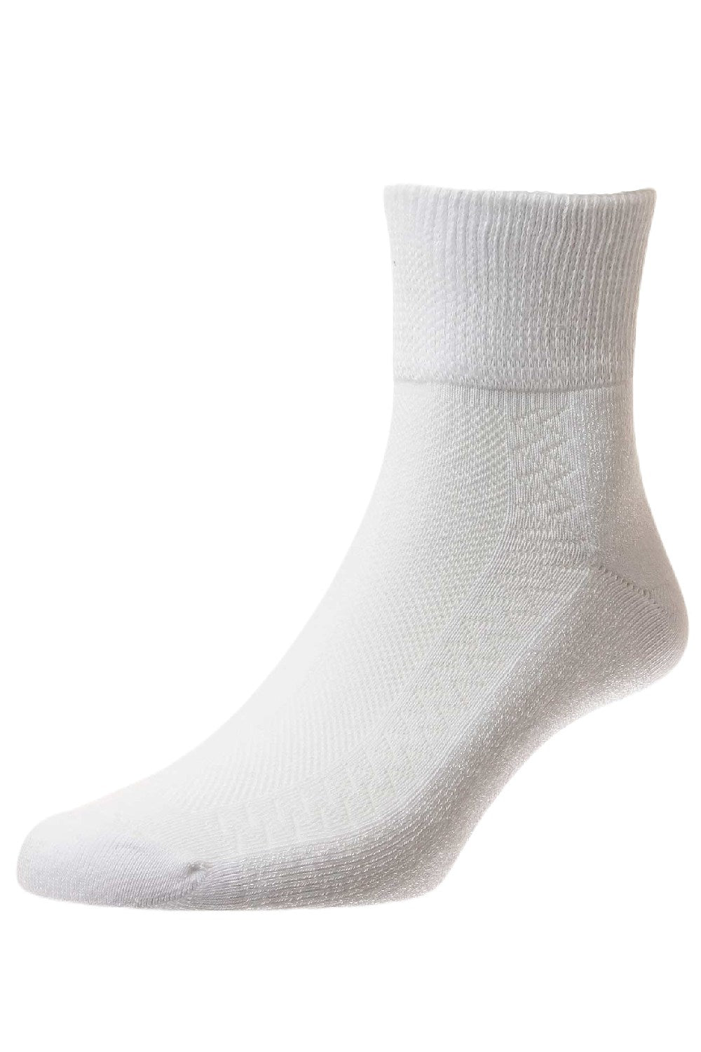 HJ Hall Diabetic Low Rise Cotton Socks in White 