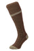 Conker HJ Hall Cushion Foot Long Sock | Cable Stripe #colour_conker