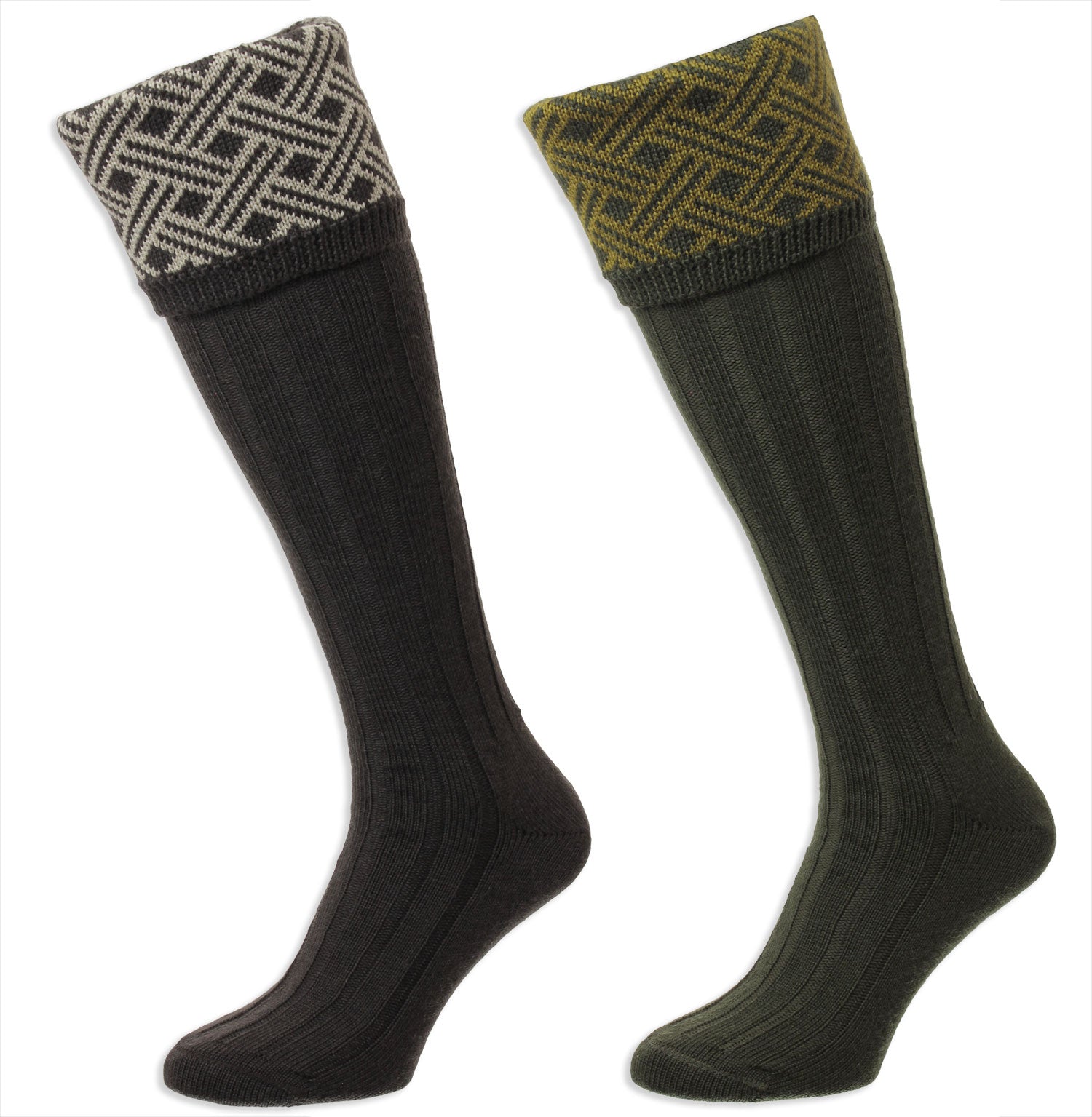 HJ Hall Langton Shooting Sock | Lattice pattern Top