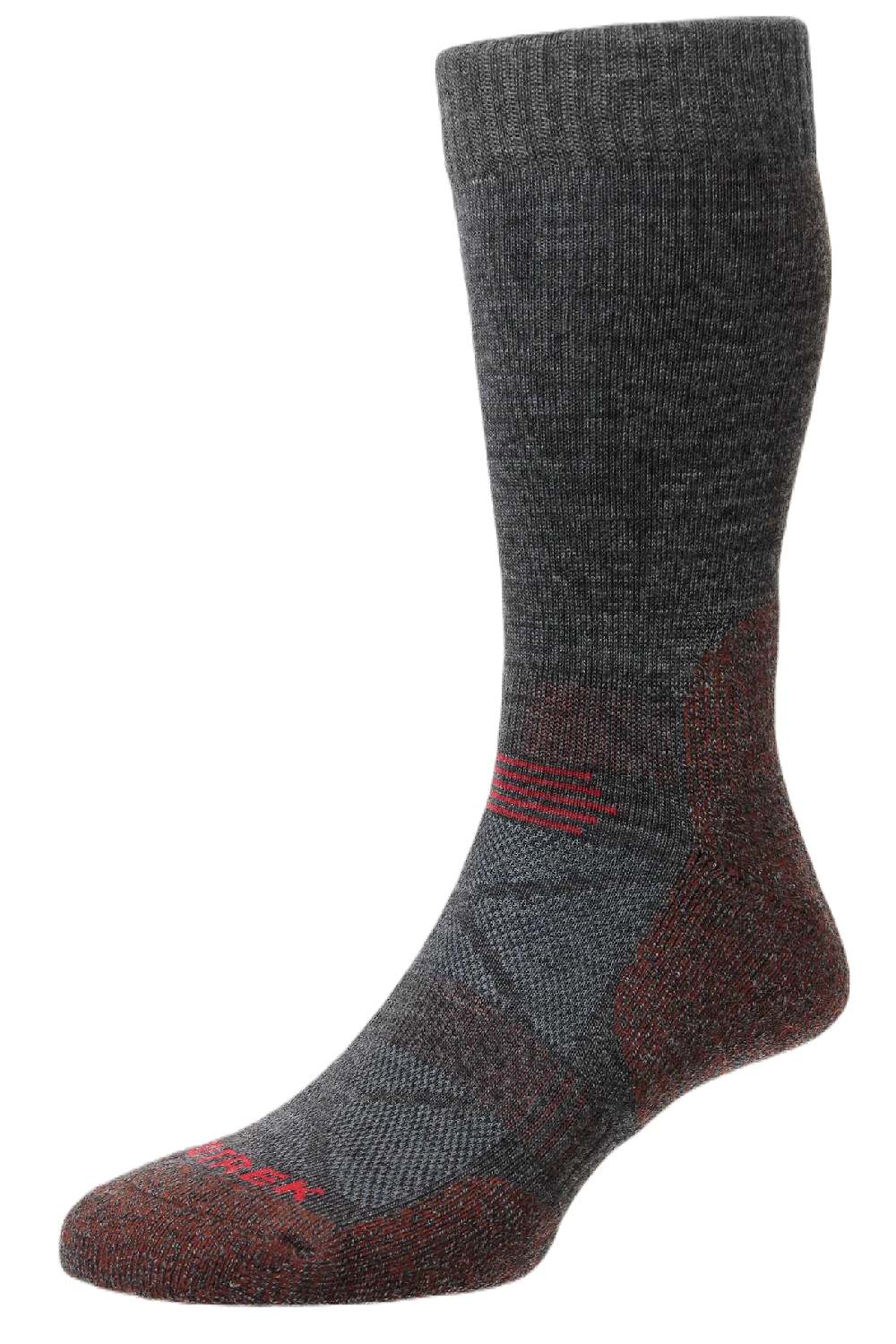 HJ Hall ProTrek Adventure Trek Sock in Mid Grey/Rust Marl 