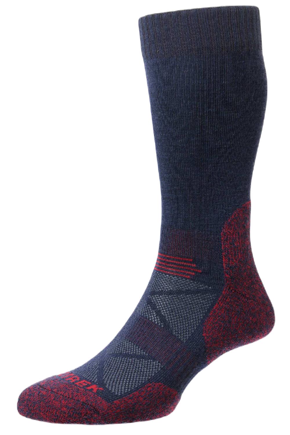 HJ Hall ProTrek Adventure Trek Sock in Navy/Red 