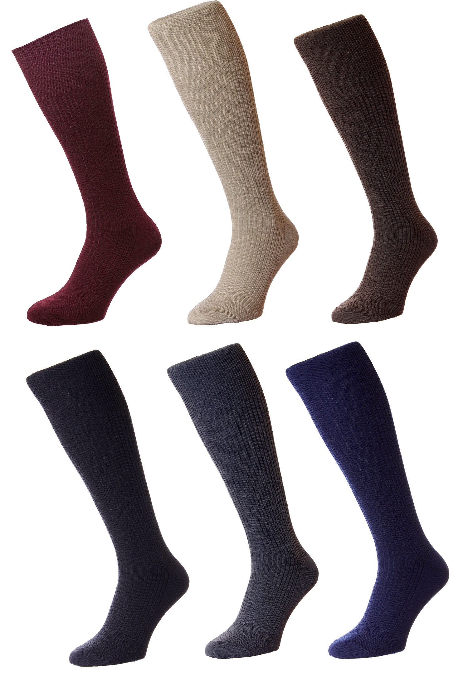 HJ Hall Immaculate Half Hose| Wool Rich | Black, Grey, Brown, Navy, Oatmeal