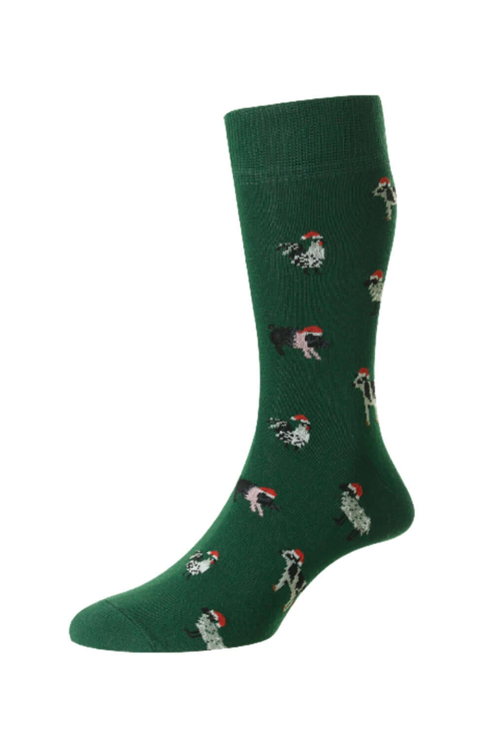 HJ Hall Animals In Christmas Hats Rich Cotton Socks in Forest 