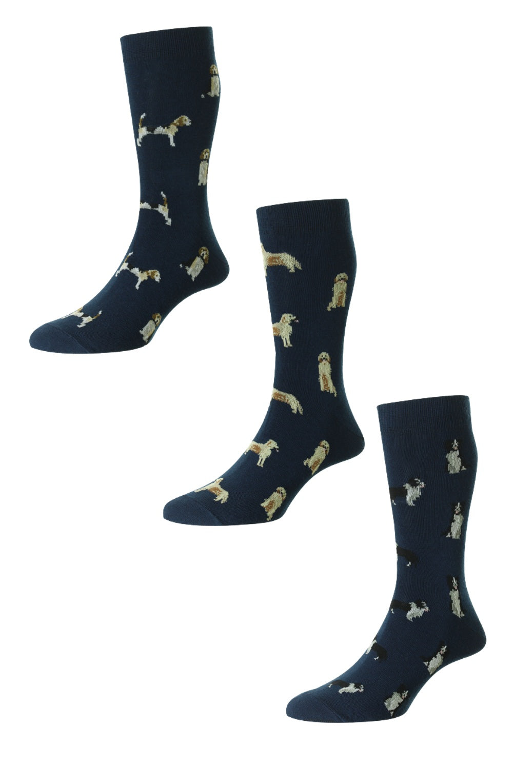 HJ Hall Dogs Rich Cotton Socks in Beagle, Retriever and Collie