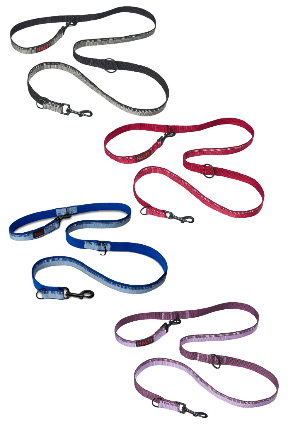 Halti Double Ended Lead in Black, Red, Blue and Purple