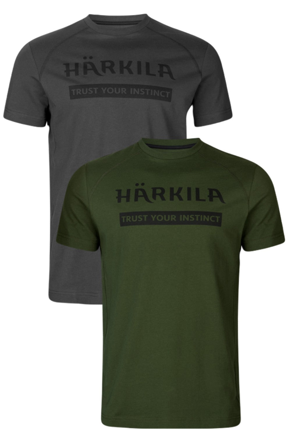 Härkila logo t-shirt 2-pack In Duffel Green/Phantom 