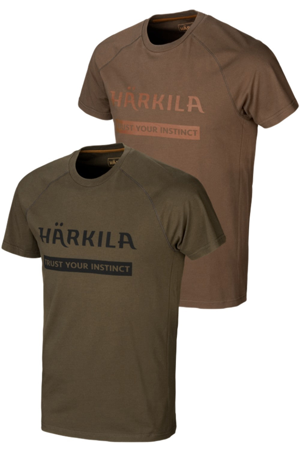 Härkila logo t-shirt 2-pack In Willow Green/Slate Brown 