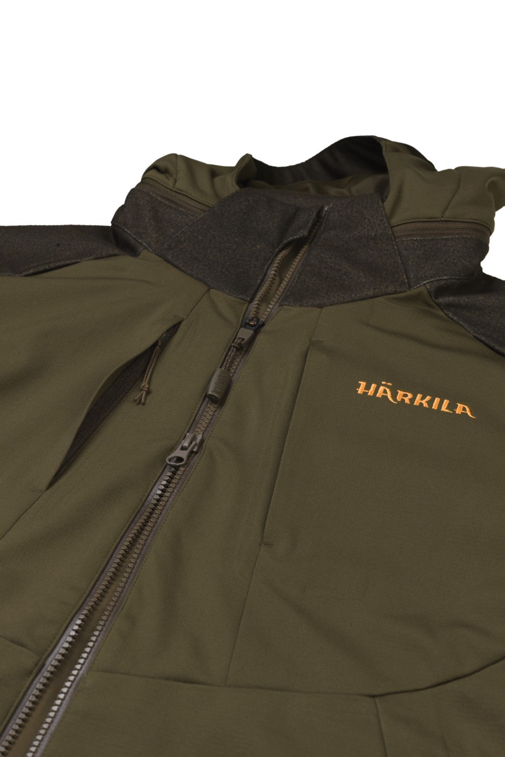 Harkila Mountain Hunter Hybrid Jacket in Hunting Green/Shadow Brown