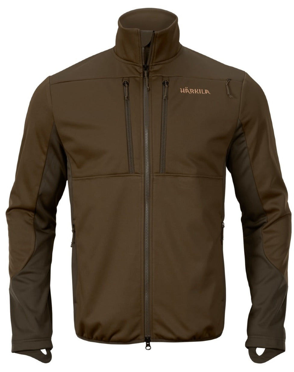 Harkila Mountain Hunter Pro WSP Fleece Jacket in Green and Shadow Brown