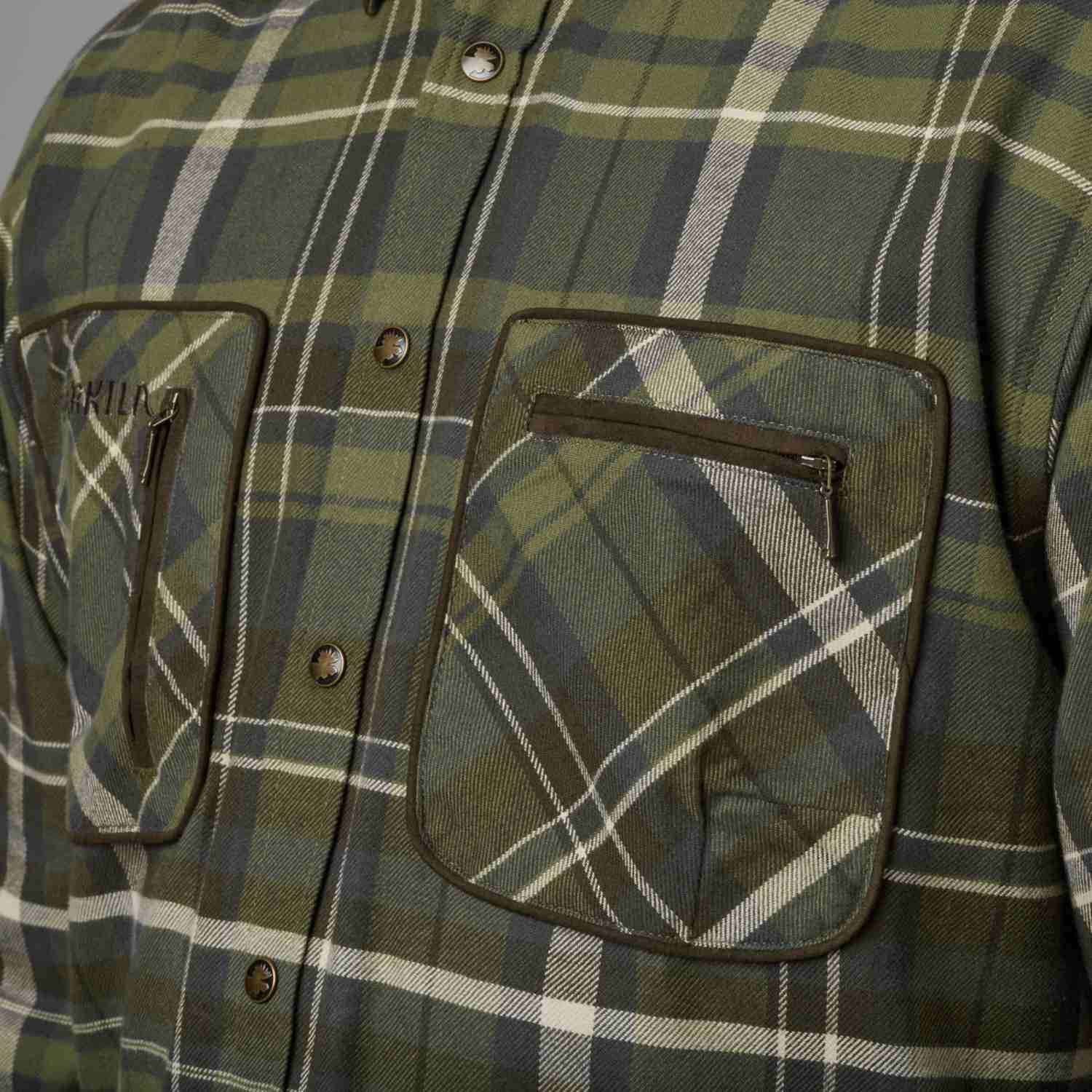 Harkila Pajala Check Shirt in Olive Check 