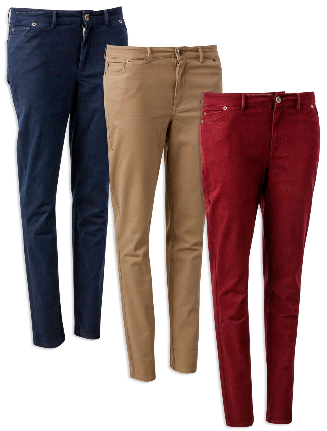 Hartwell Melanie Cotton Trousers | Navy, Beige &amp; Burgundy