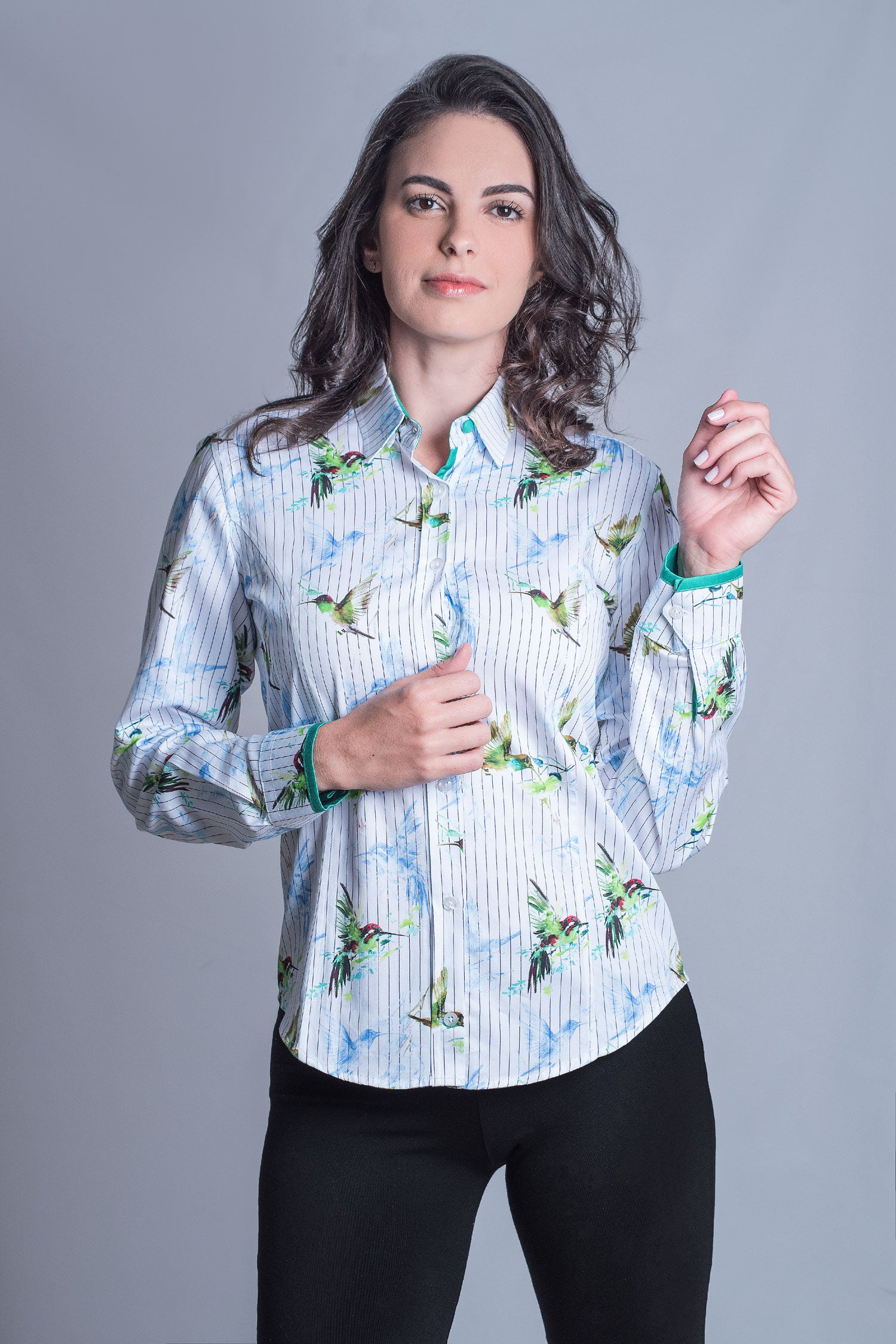 Hartwell Layla Cotton Shirt | Hummingbird Stripe