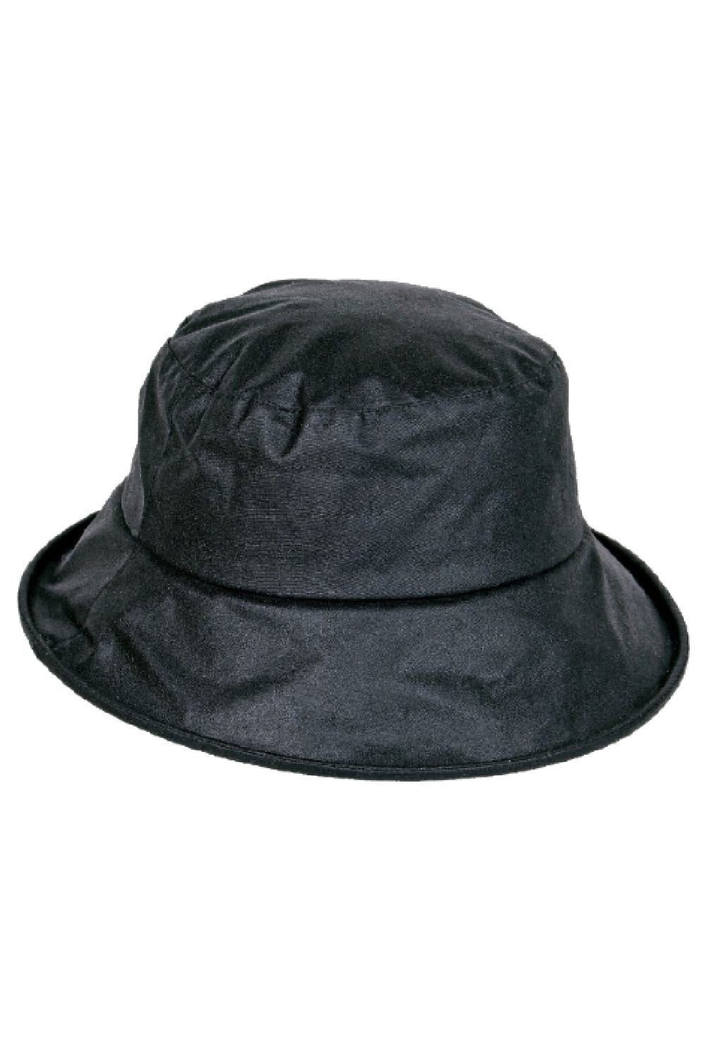 Heather Ailsa Wax Down Brim Hat- Black 