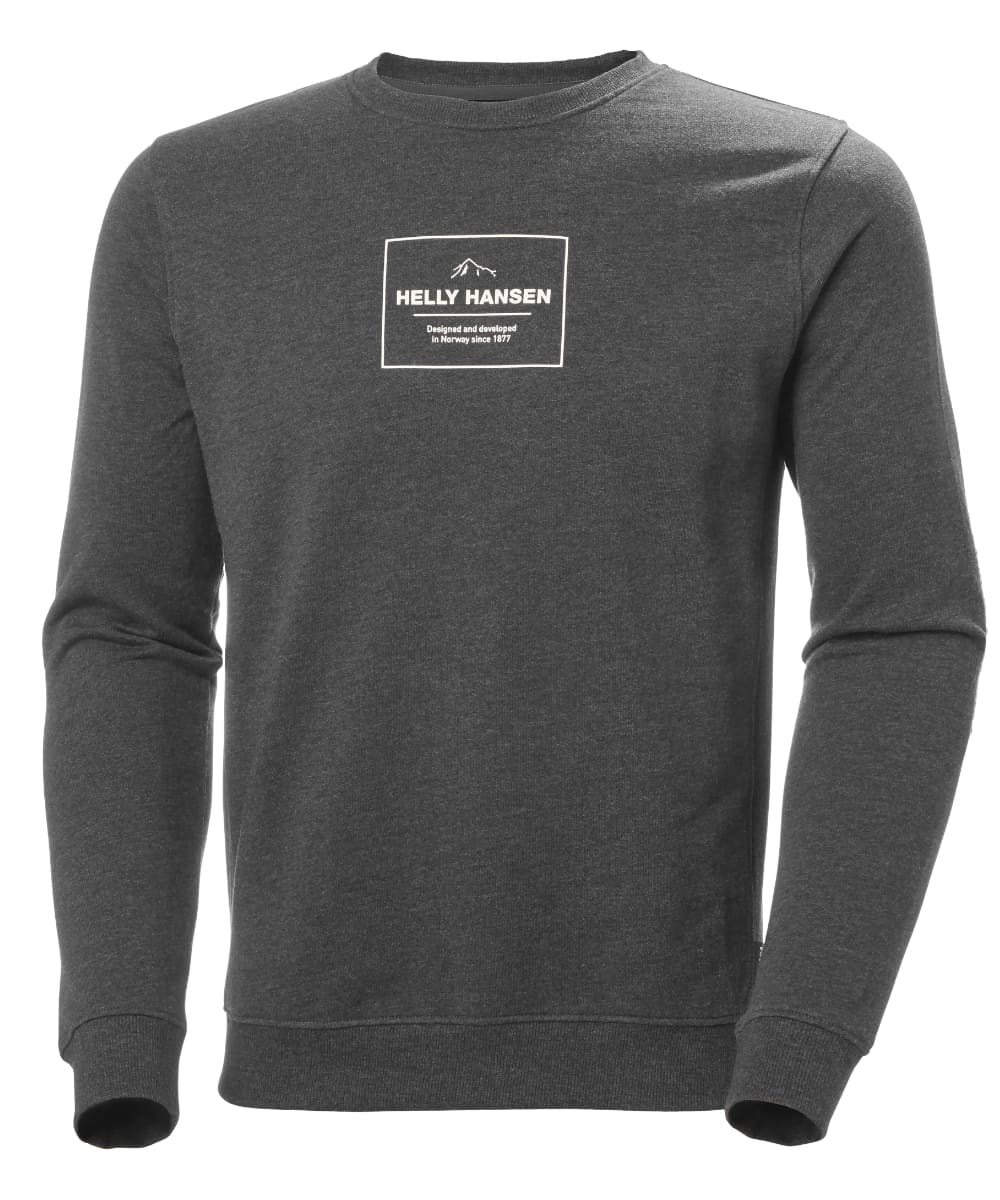 Ebony Melange Coloured Helly Hansen F2F Organic Cotton Sweater on white background 