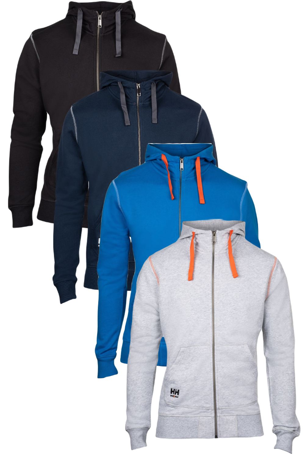 Helly Hansen Oxford Zip Hoodie in Black, Navy, Blue Racer and Grey Melange 