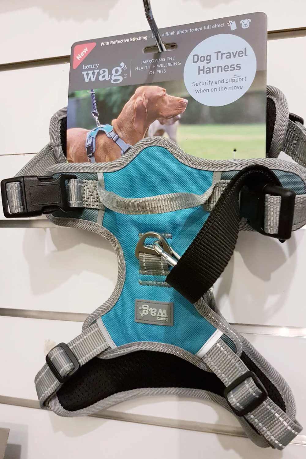 Henry Wag Dog Travel Harness In Blue/Grey