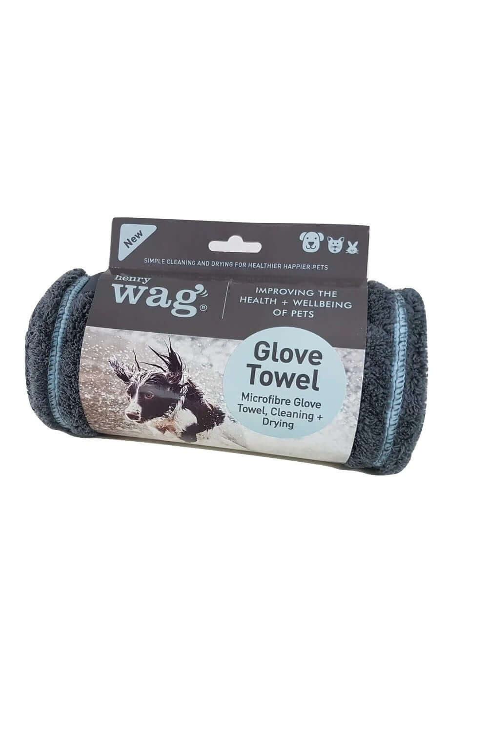 Henry Wag Glove Drying Towel In Grey/Blue