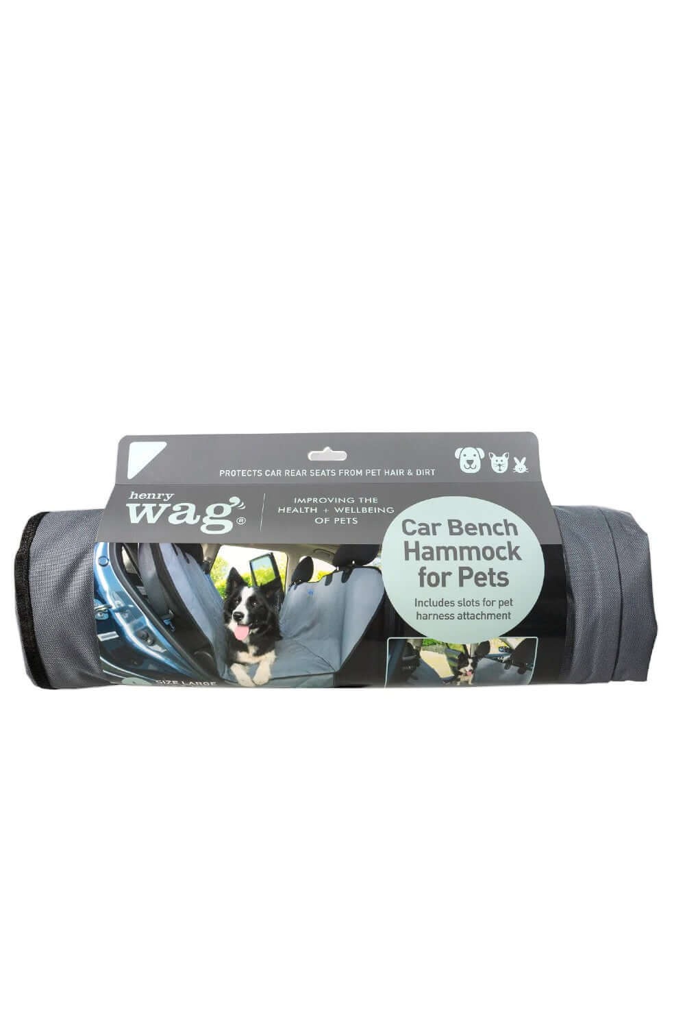 Henry Wag Pet Car Bench Hammock in Grey/Black