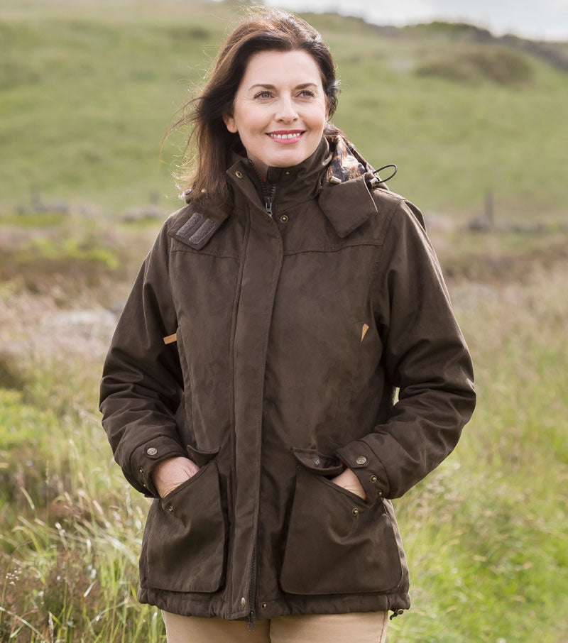 woman wearing Hoggs of Fife Ladies Hunting Jacket
