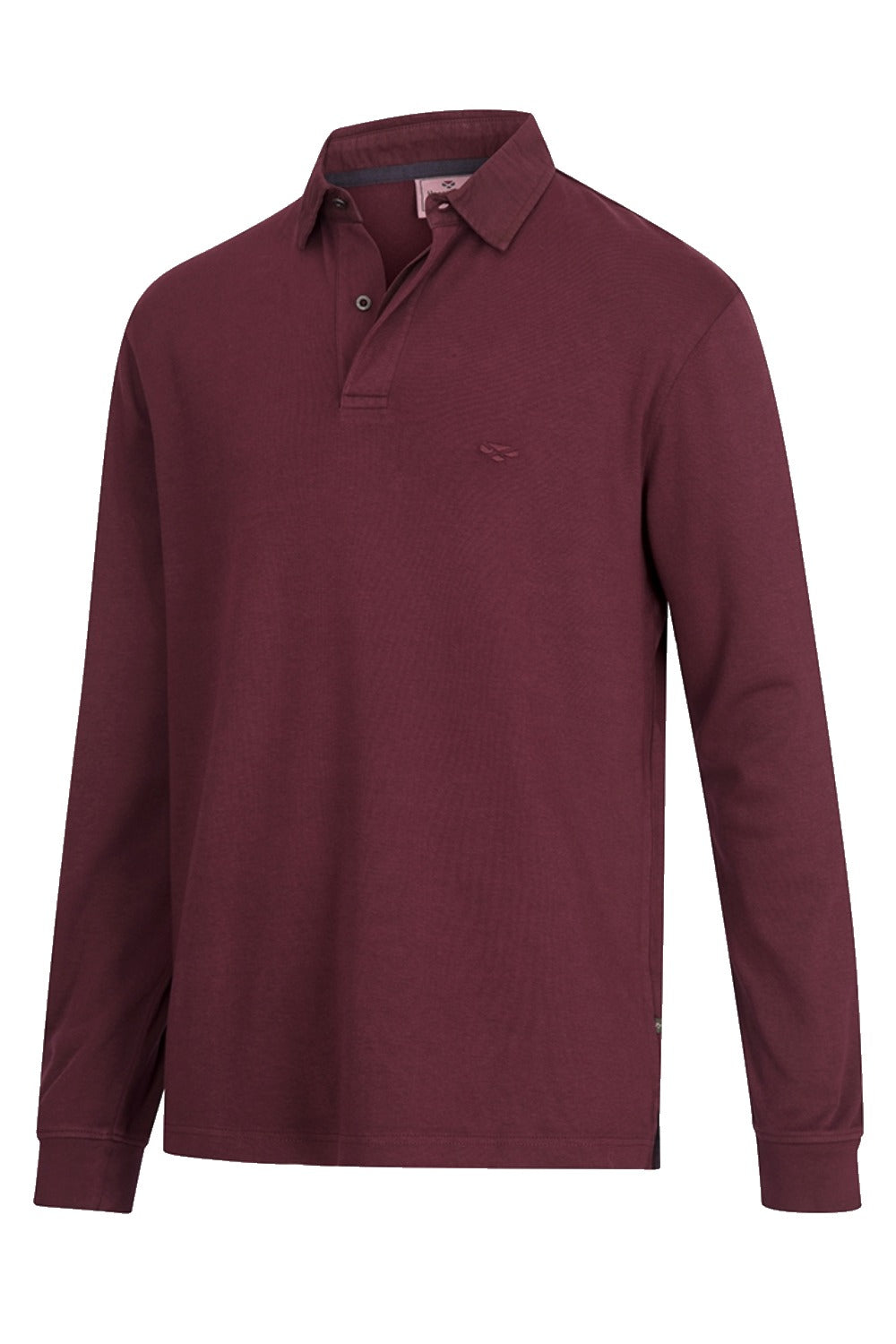 Hoggs of Fife Heriot Long Sleeve Rugby Shirt in Merlot 