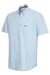 Hoggs of Fife Tolsta Short Sleeve Cotton Stretch Plain Shirt in Blue #colour_blue