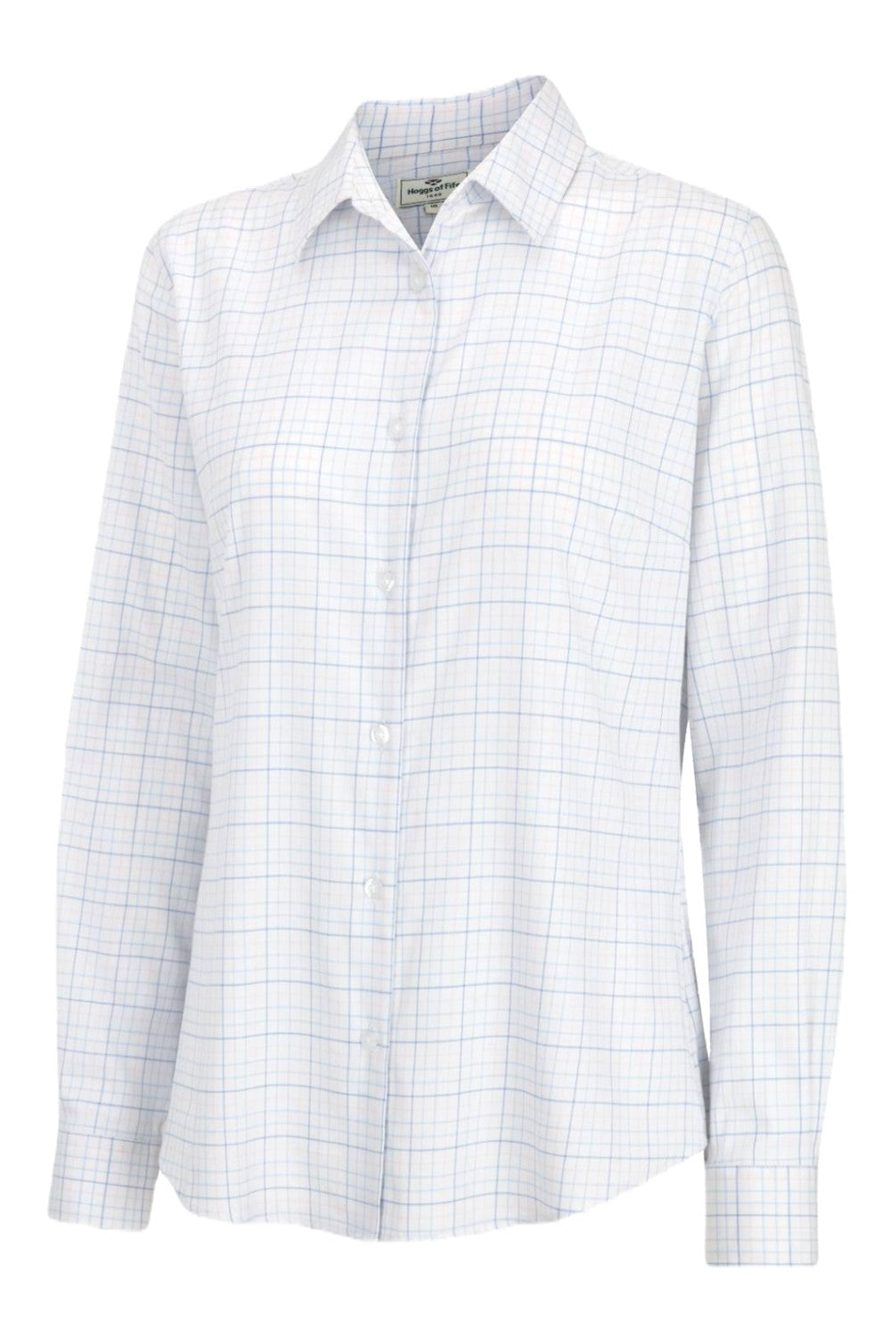 Hoggs of Fife Callie Twill Ladies Check Shirt in White/Pink/Blue 