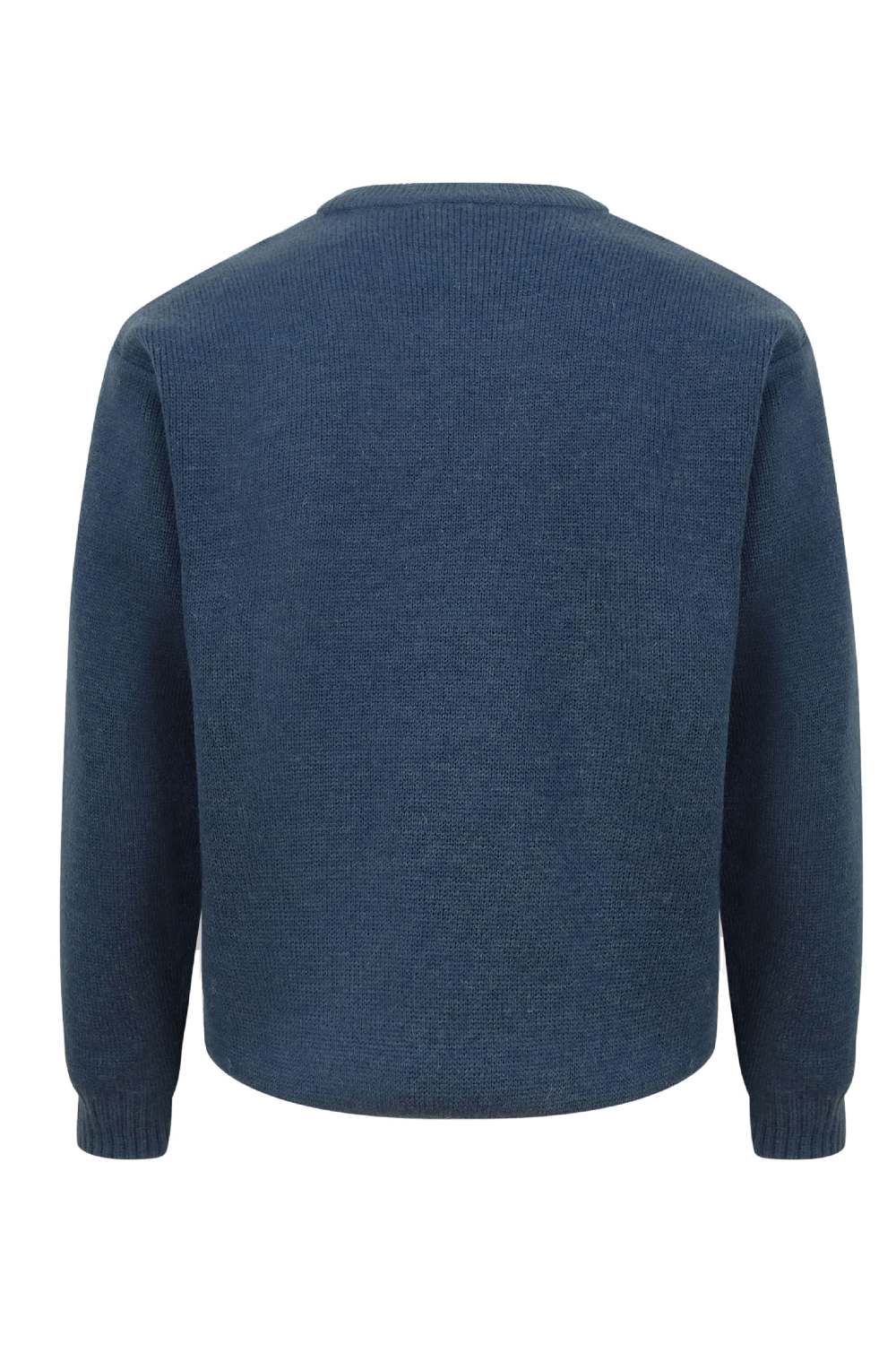 Hoggs of Fife Melrose Hunting Pullover in Marled Navy 