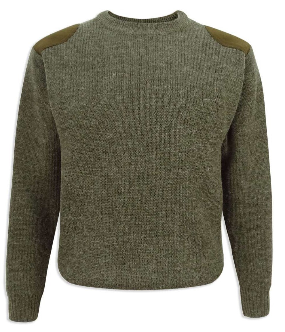 Hoggs of Fife Melrose Hunting Pullover in Marled Green 