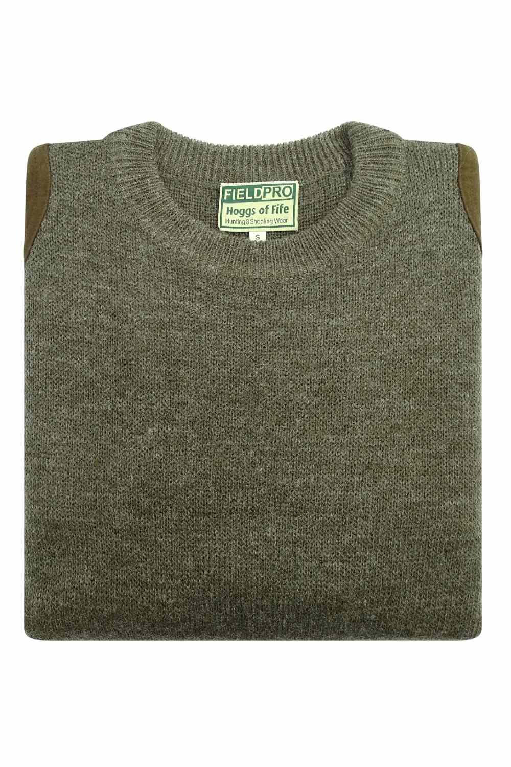 Hoggs of Fife Melrose Hunting Pullover in Marled Green 
