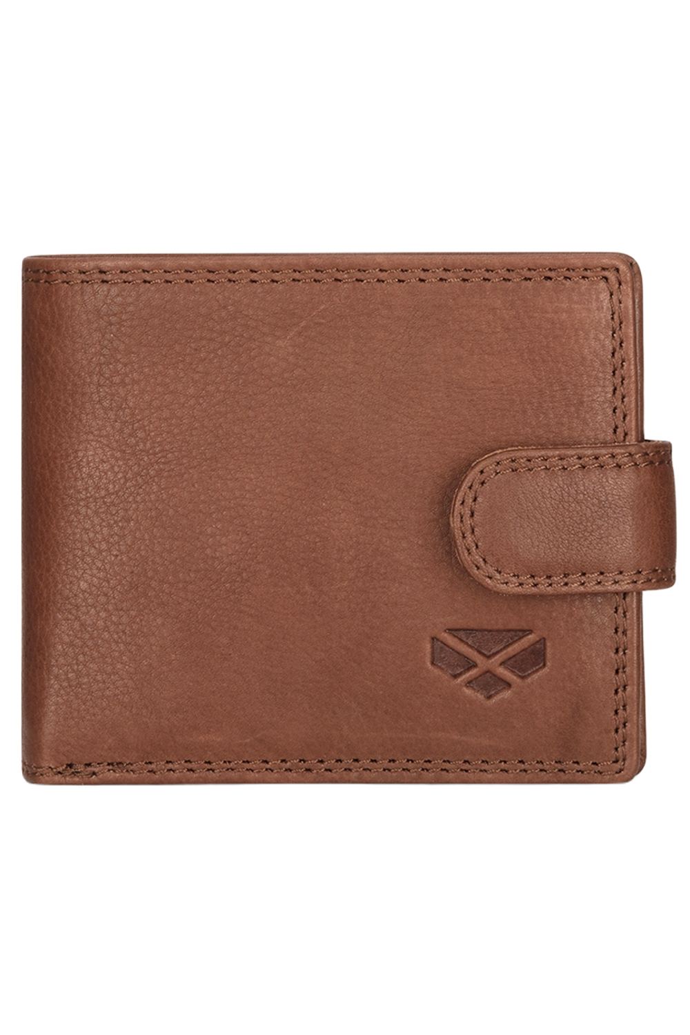 Hoggs of Fife Monarch Leather Coin Wallet with Tab in Hazelnut 