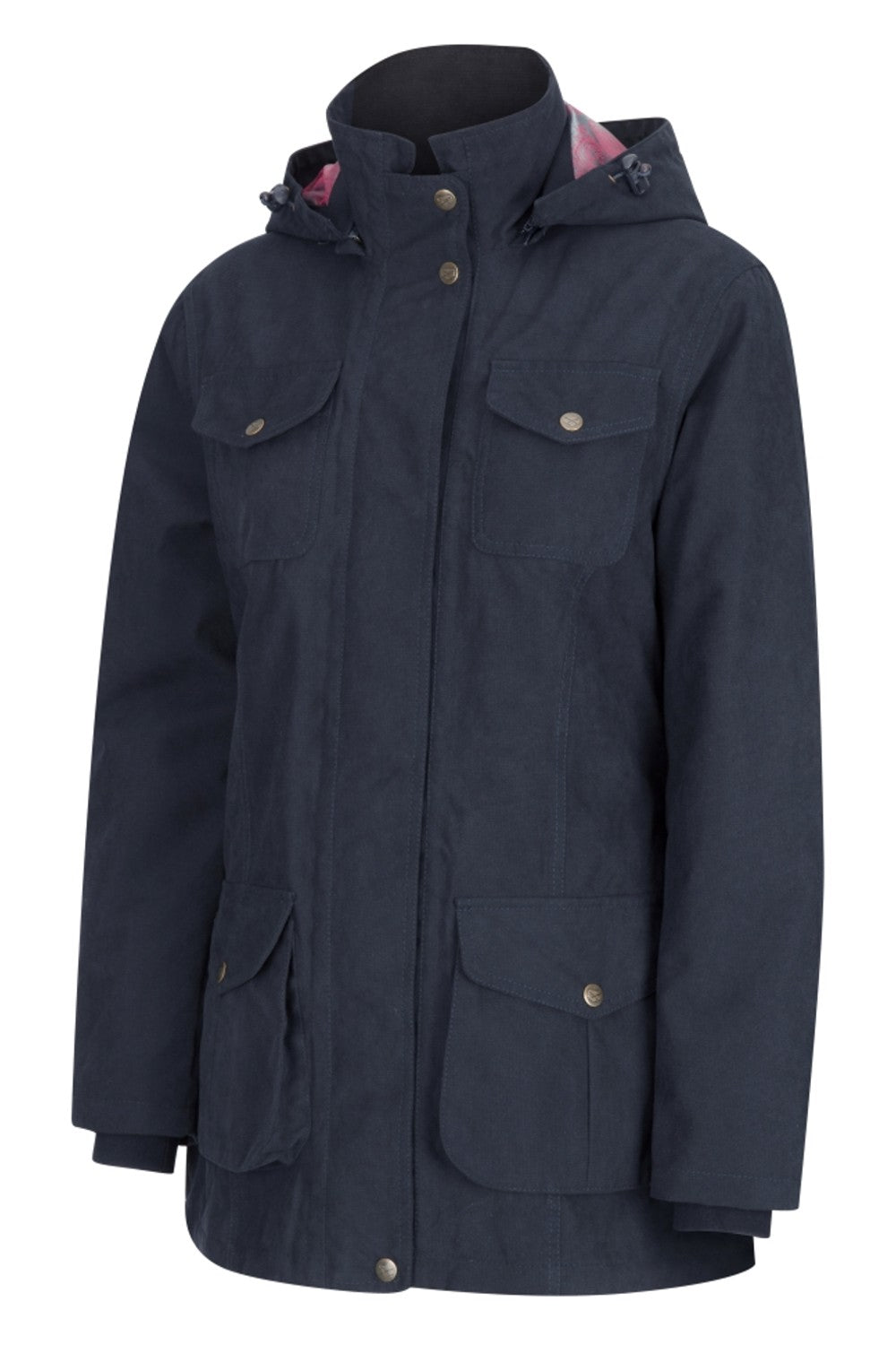 Struther Ladies Field Coat (with hood) in Navy 