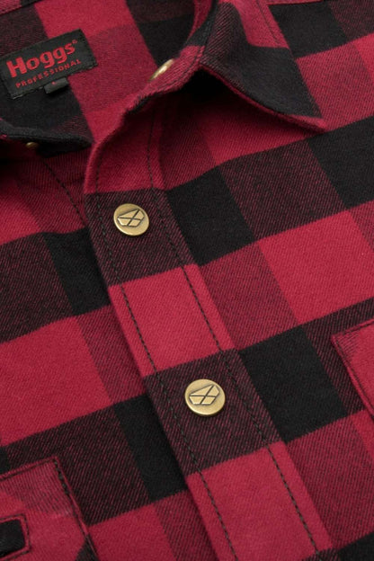 Hoggs of Fife Tentsmuir Flannel Shirt in Red/Black