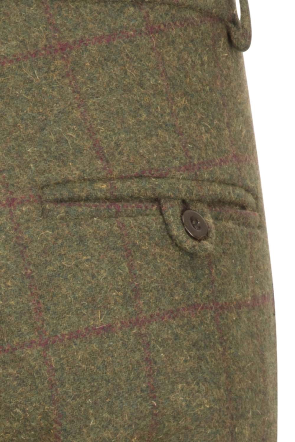 Hoggs of Fife Tummel Tweed Field Breeks in Olive and Merlot