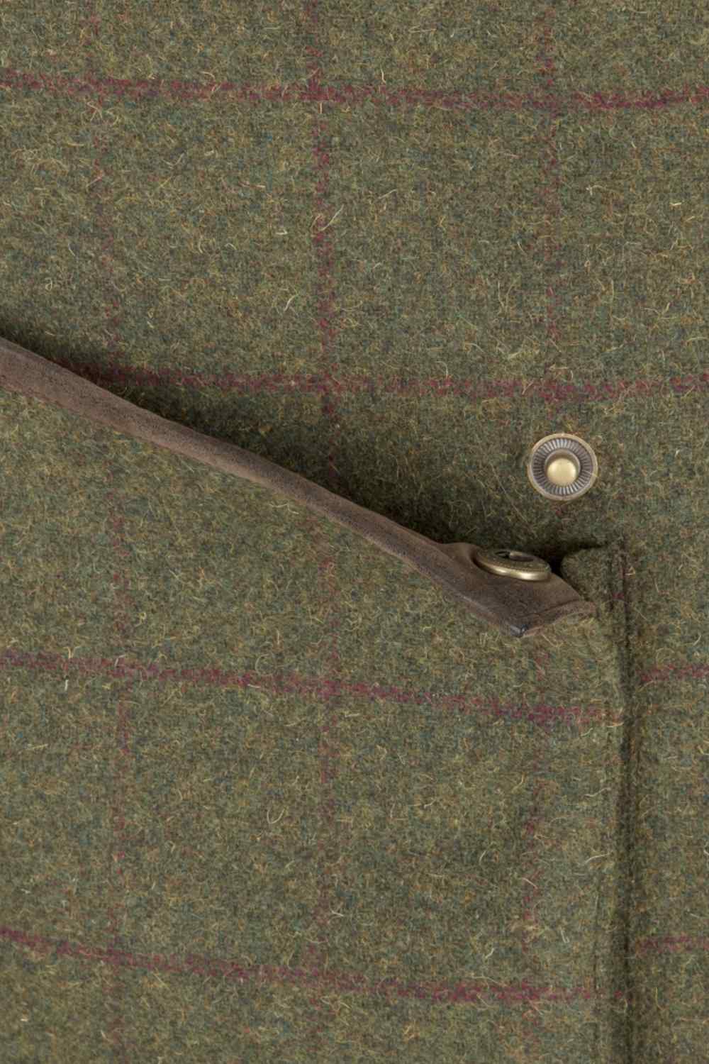 Hoggs of Fife Tummel Tweed Field Waistcoat in Olive/Wine