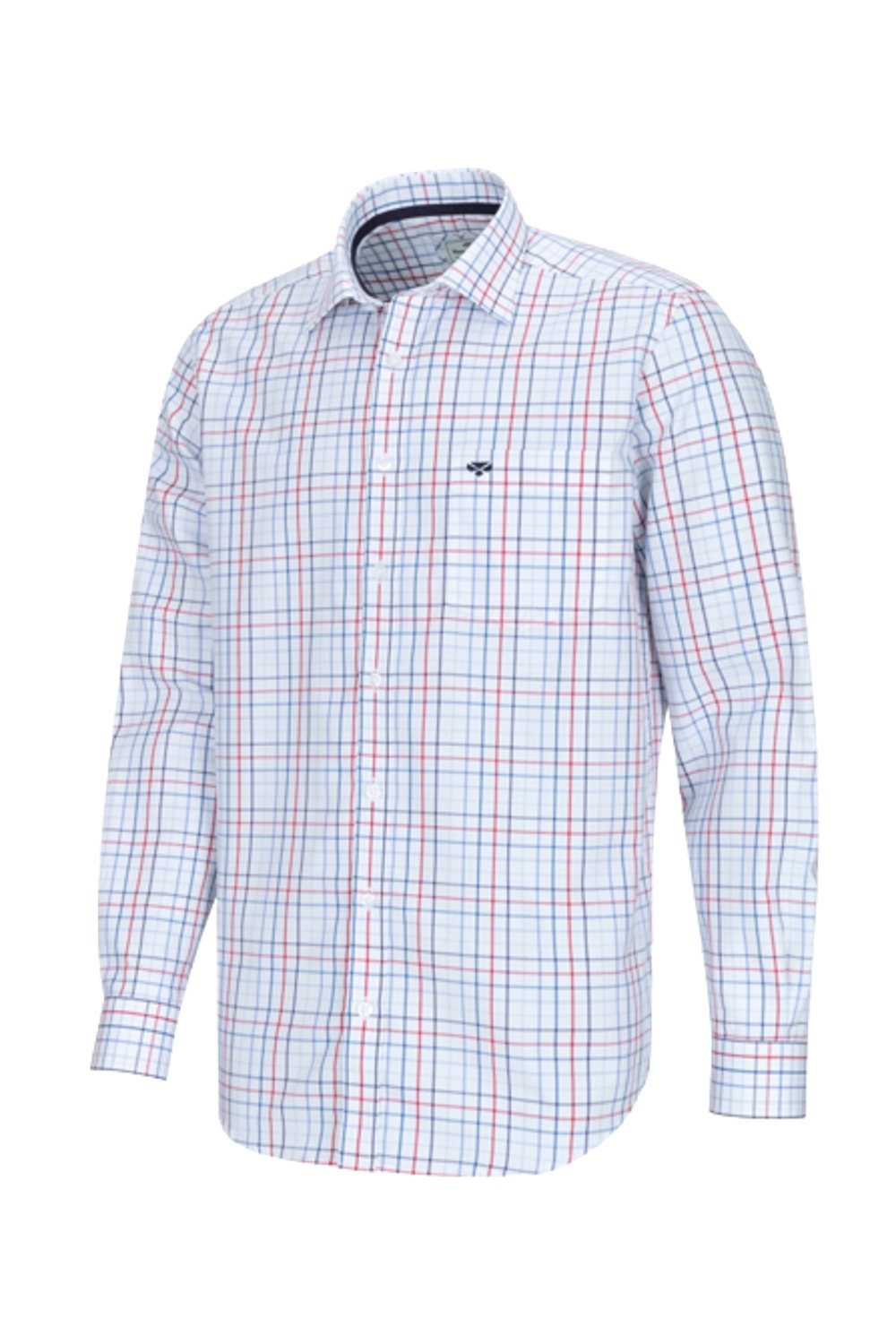 Hoggs of Fife Turnberry Cotton Twill Shirt in white/red/navy