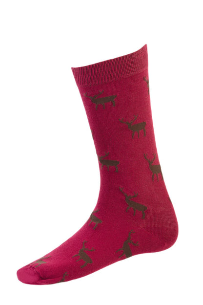 House Of Cheviot Cotton Socks In Stag