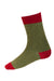 House Of Cheviot Herringbone Short Socks In Brick Red