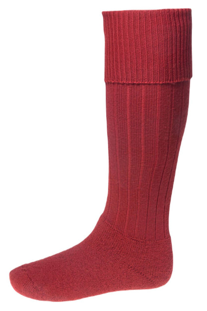 House Of Cheviot Scarba Socks In Brick Red
