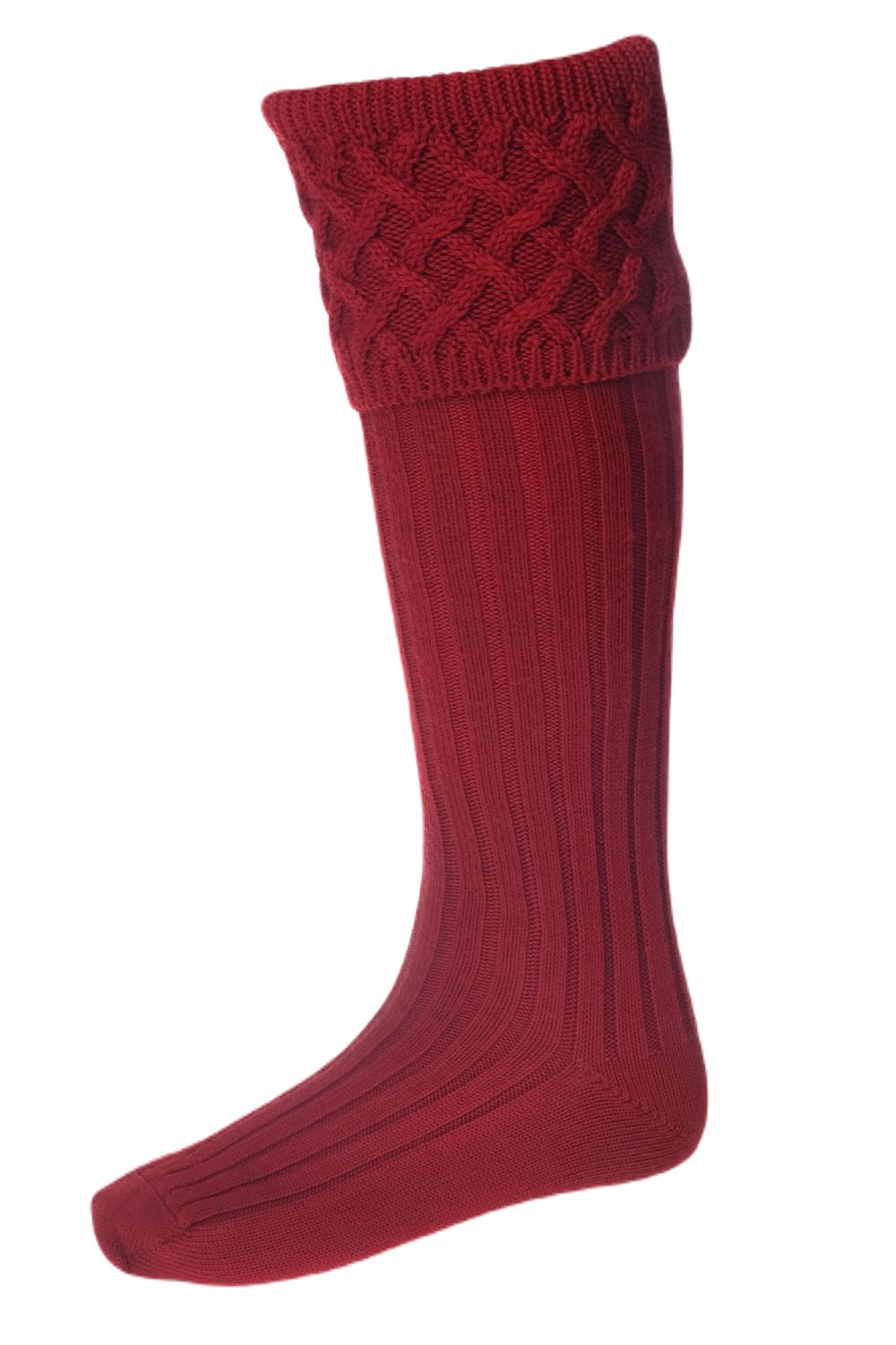 House of Cheviot Rannoch Socks In Brick Red