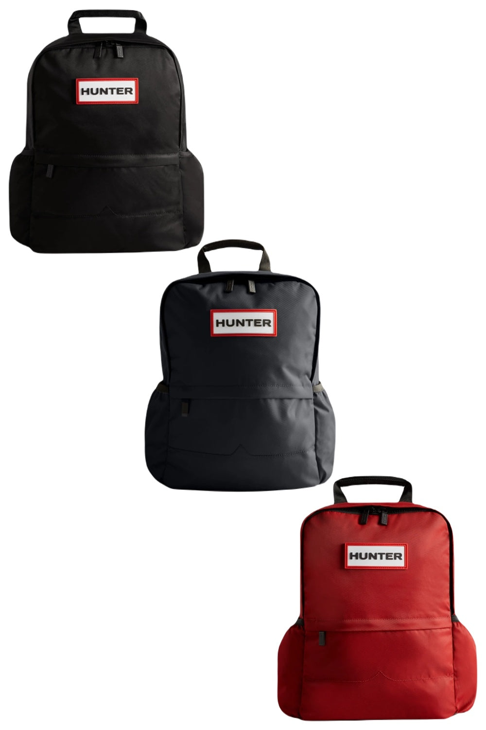 Hunter Nylon Backpack In Black, Navy and Red
