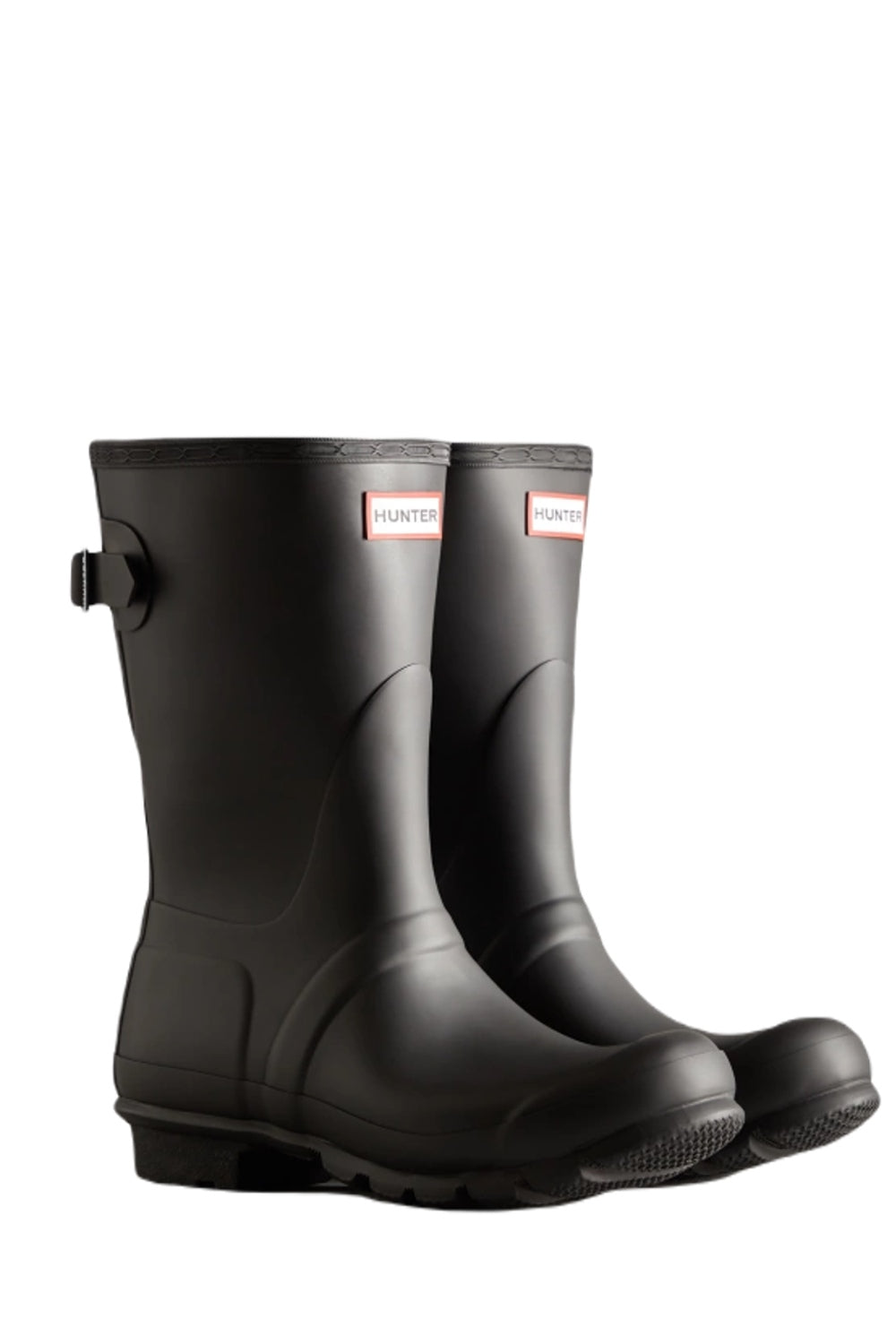 Hunter Womens Originals Short Back Adjustable Wellington Boots In Black 